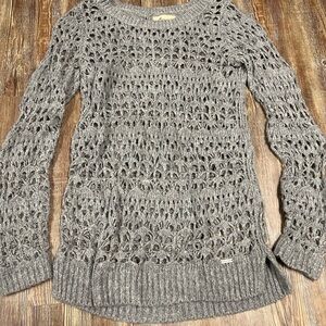 Vintage Y2K Hollister grey crochet sweater Size S